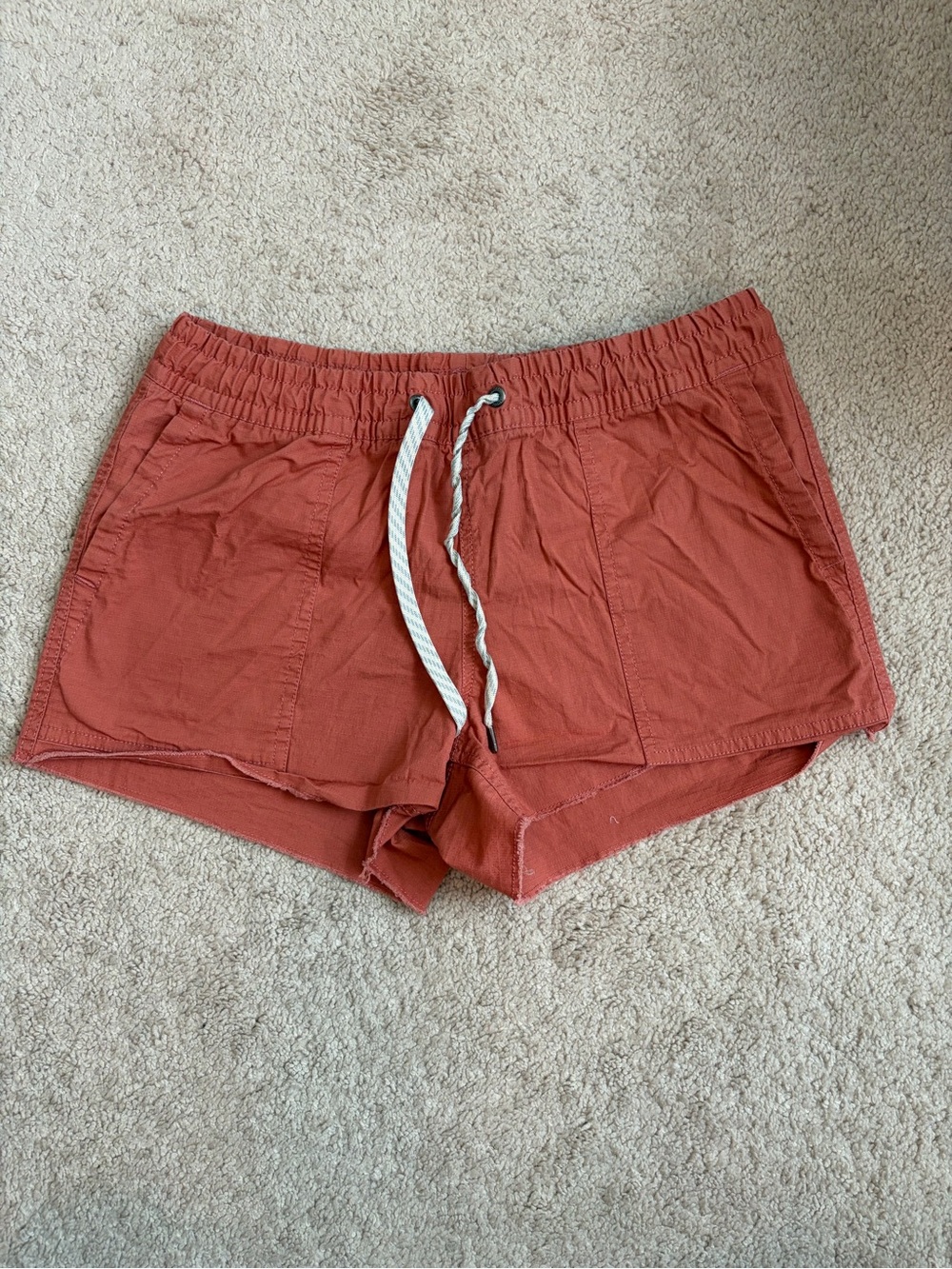 Vuori Vintage Ripstop Shorts Cinnamon Orange Elastic Pull On Women's Size XS